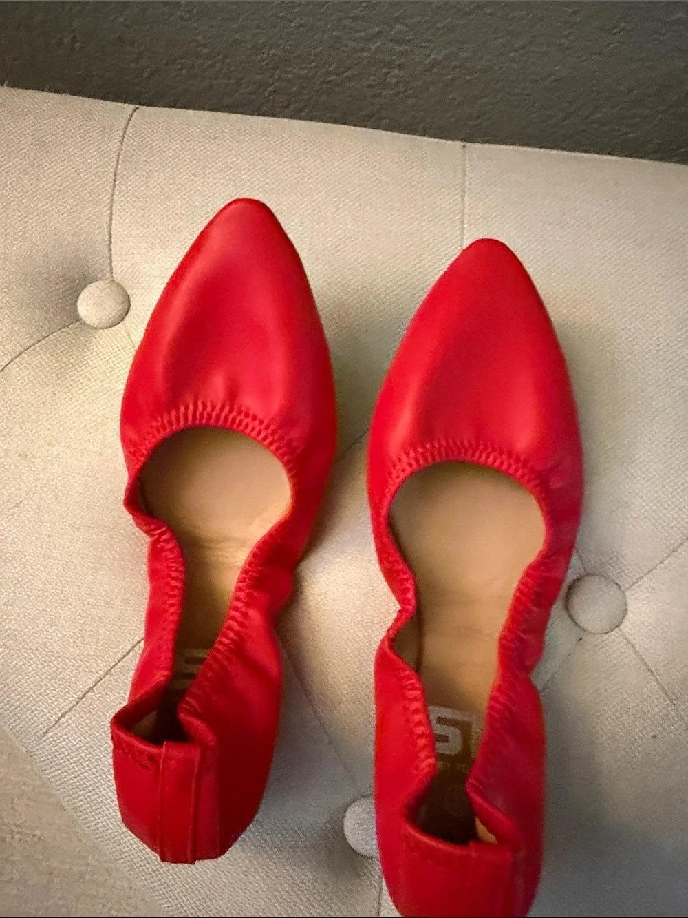 Tory Burch Silky Tote Red Pointed Toe Flats Like New